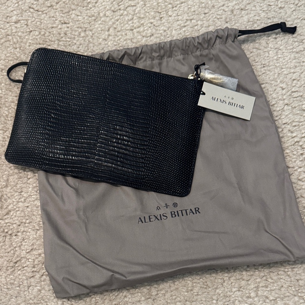 Alexis Bittar Black Textured Clutch